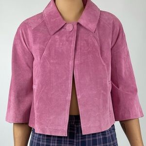 Pink 100% Suede Leather Jacket